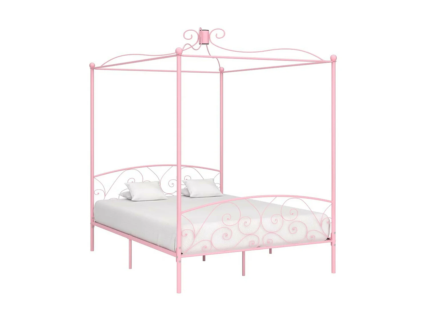 Lit à baldaquin Rose Métal 180x200