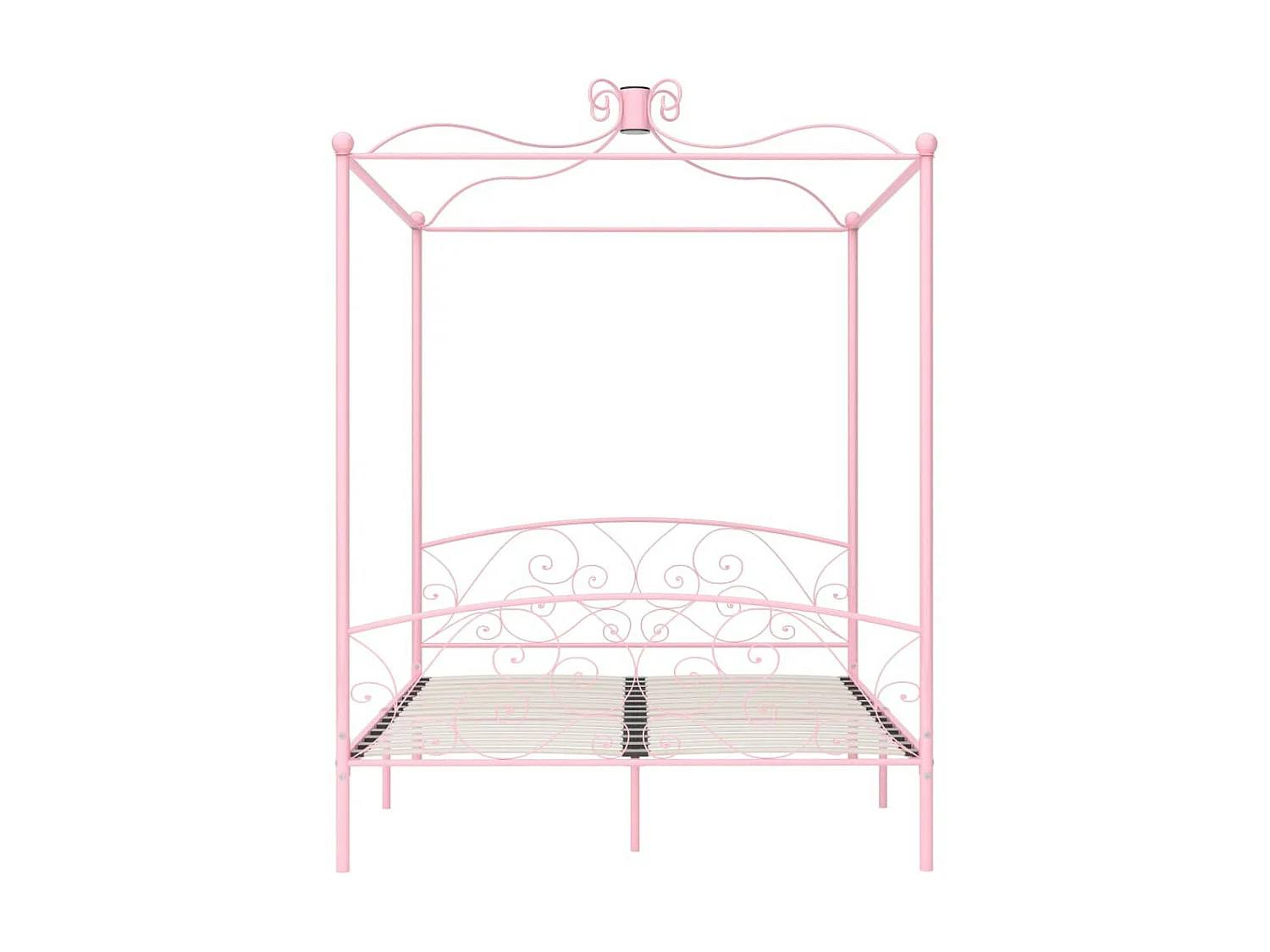 Lit à baldaquin Rose Métal 180x200