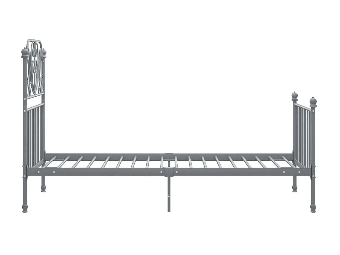 Lit Gris Métal et contreplaqué 90x200