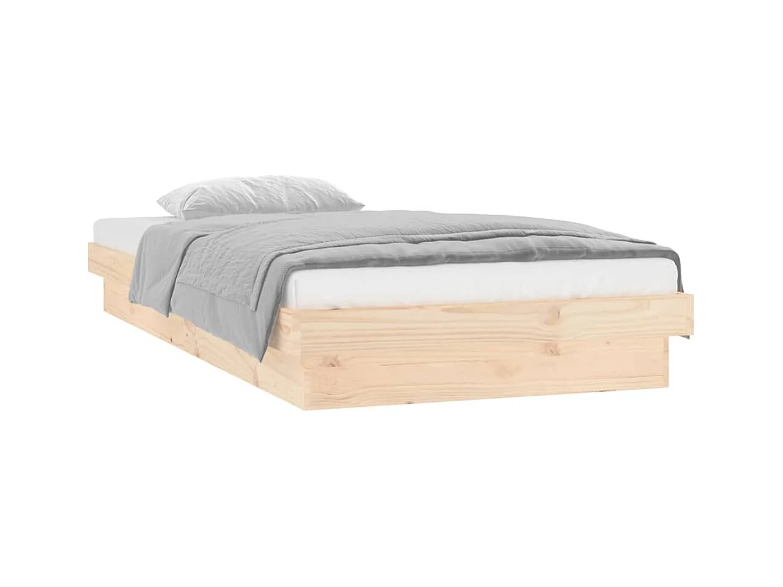Lit à LED 75x190 petit simple bois massif