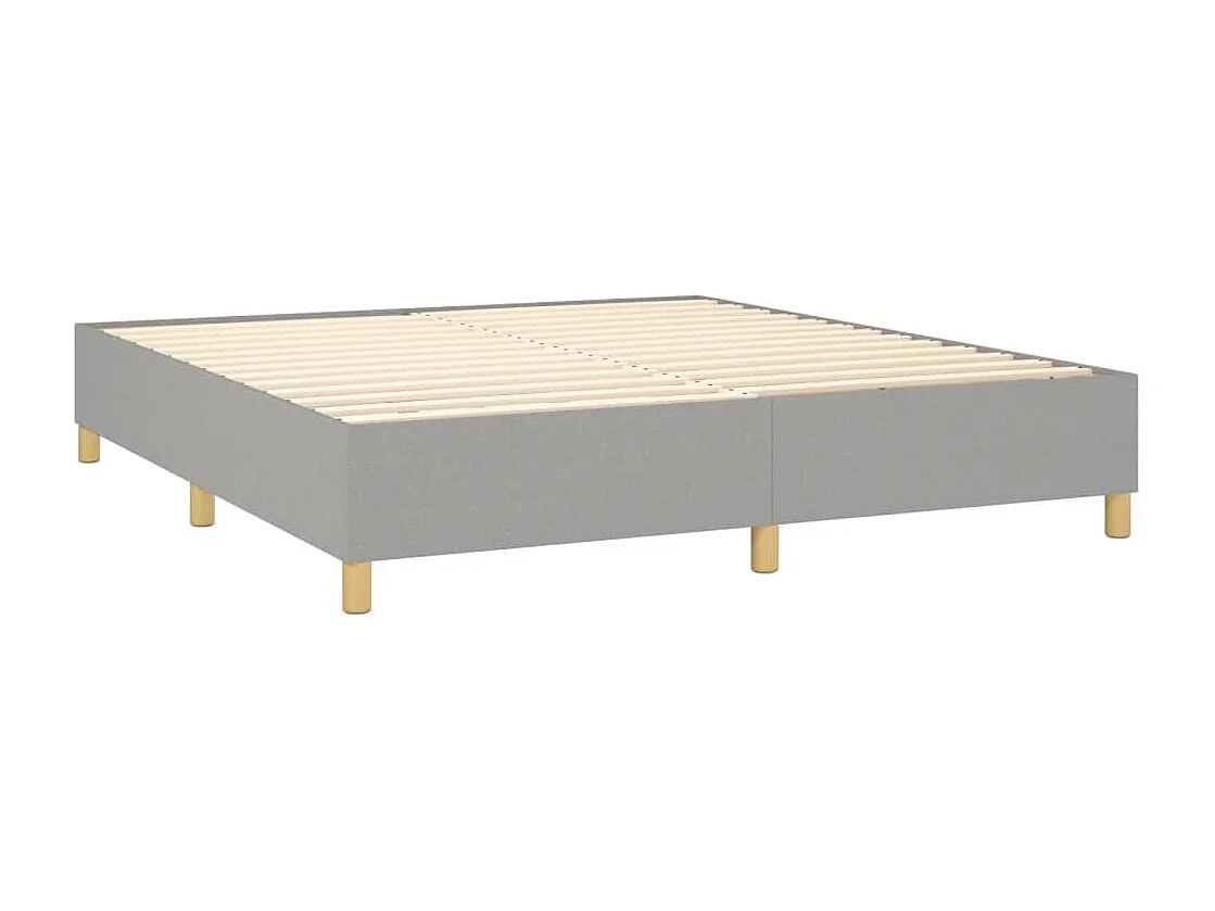 Lit à sommier tapissier avec matelas Gris clair 160x200 Tissu 2