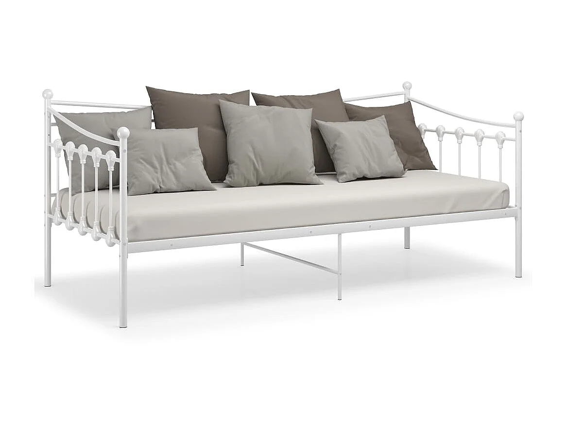 Cadre de canapé-lit Blanc Métal 90x200 Paulina