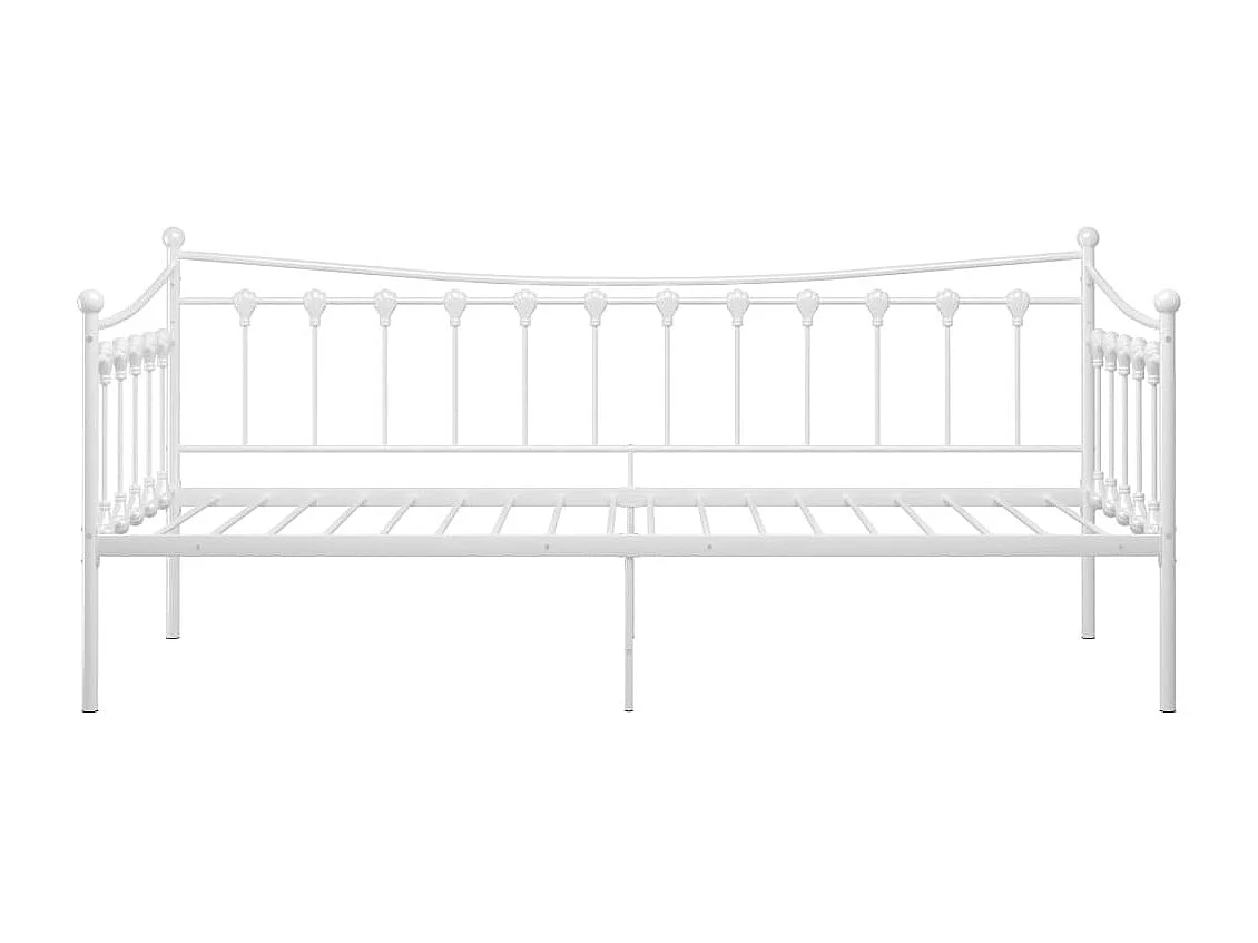 Cadre de canapé-lit Blanc Métal 90x200 Paulina