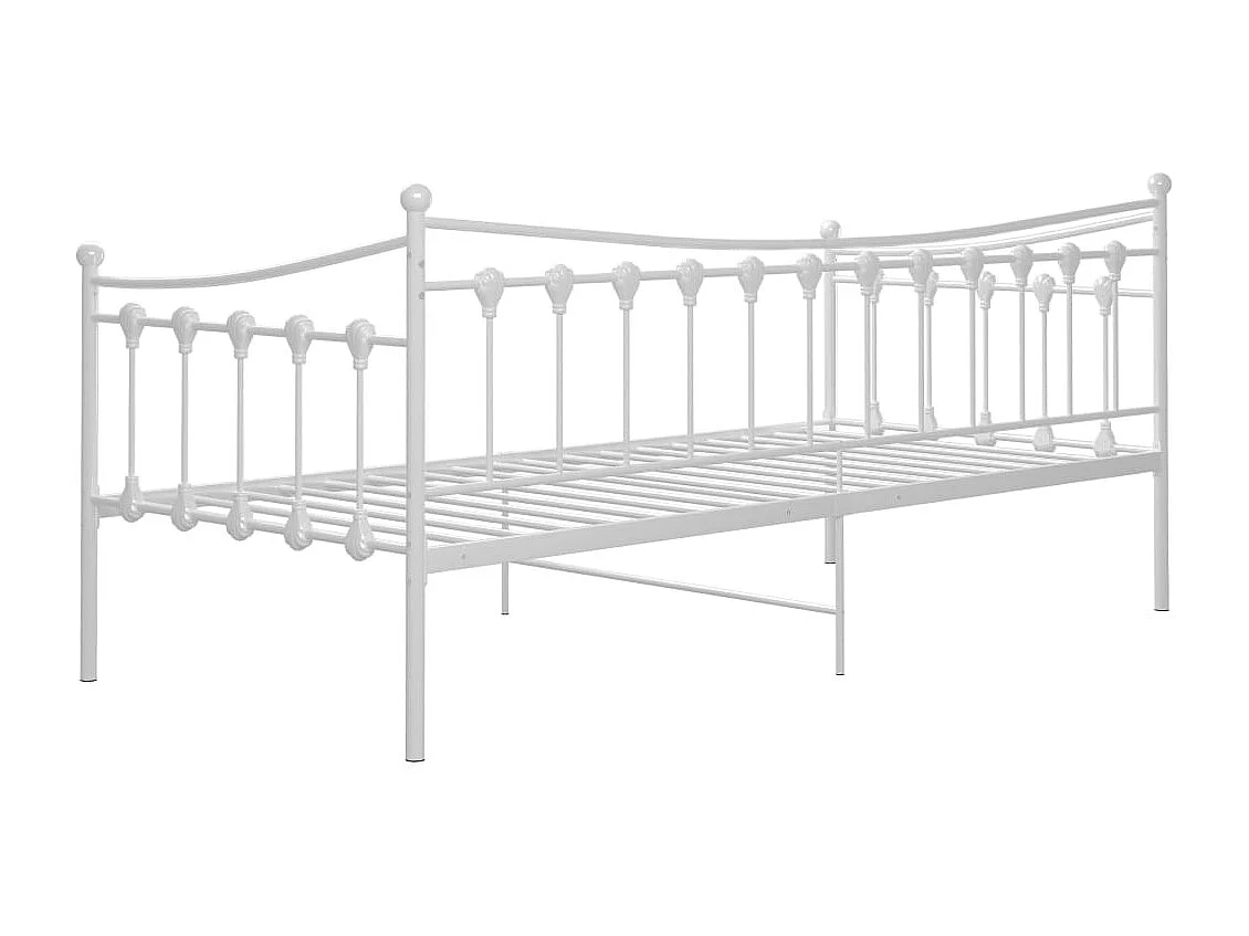 Cadre de canapé-lit Blanc Métal 90x200 Paulina