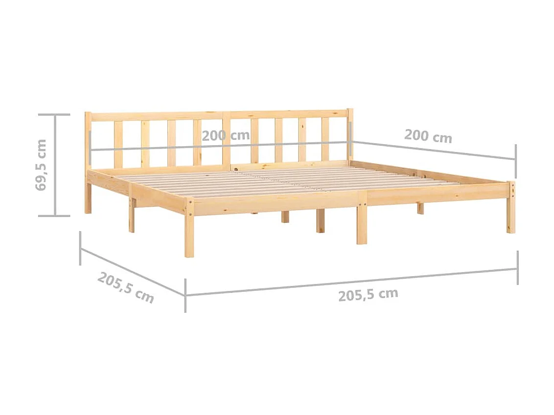 Lit Bois de pin massif 200x200 2