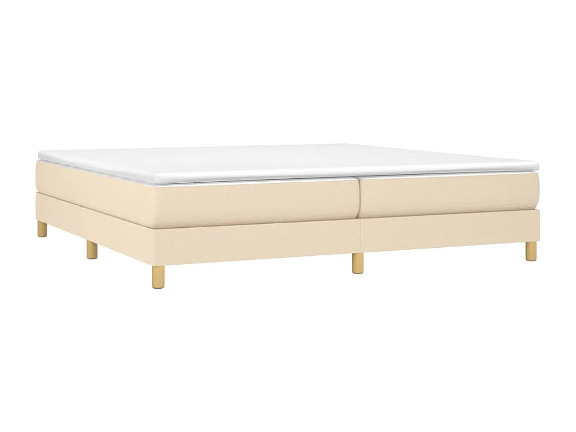 Lit à sommier tapissier avec matelas Crème 200x200 Tissu