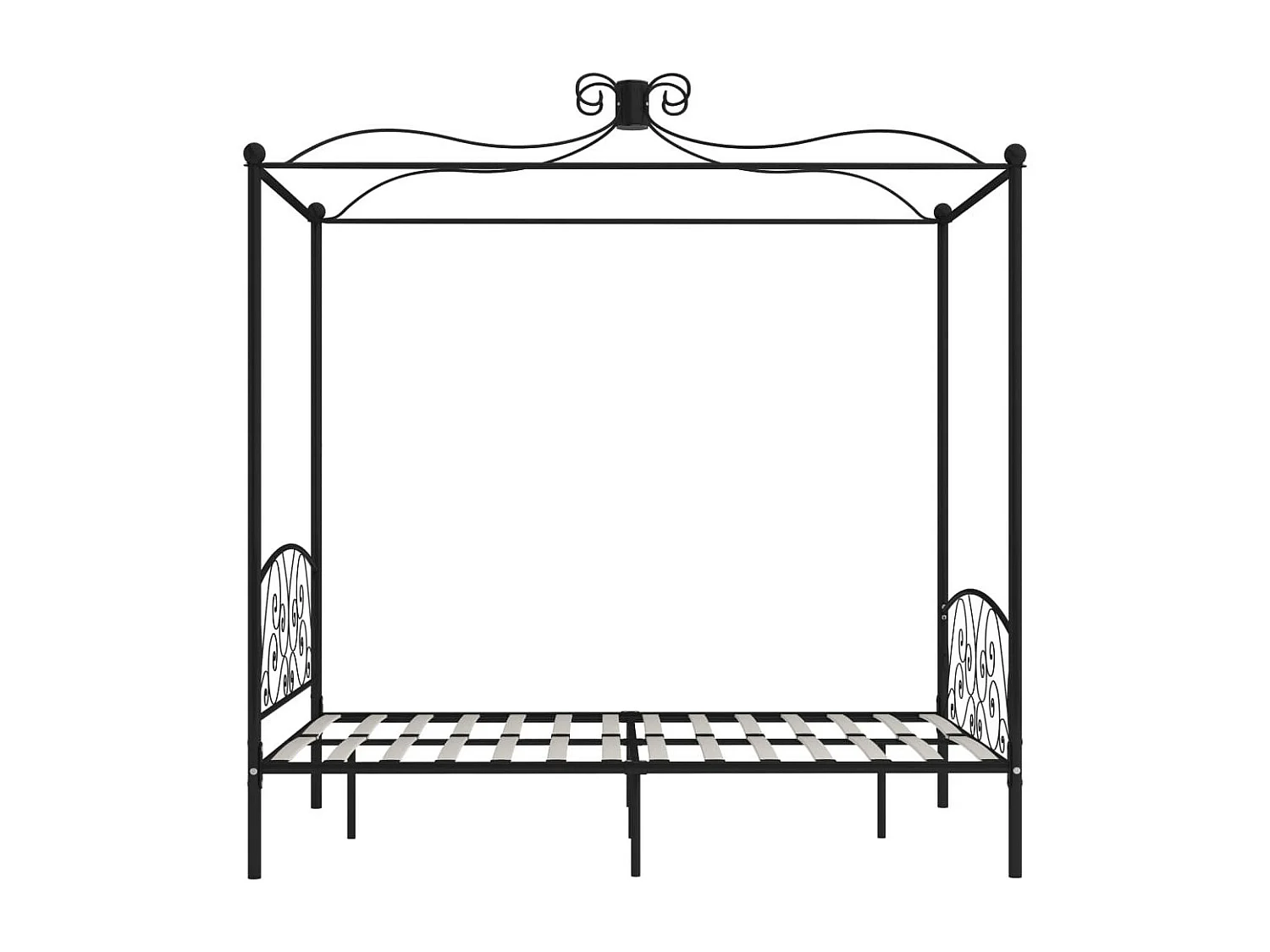 Lit à baldaquin Noir Métal 120x200