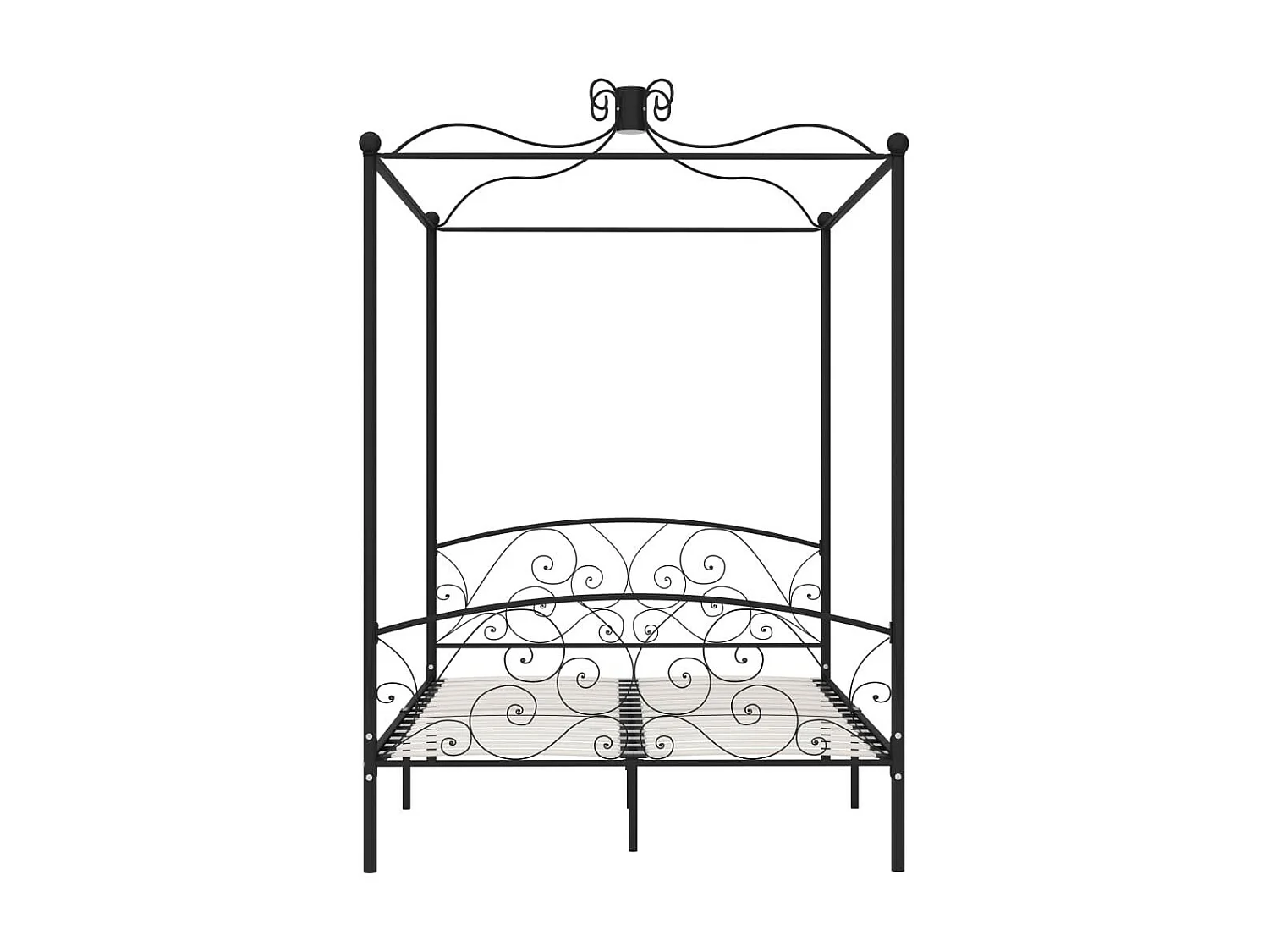 Lit à baldaquin Noir Métal 120x200