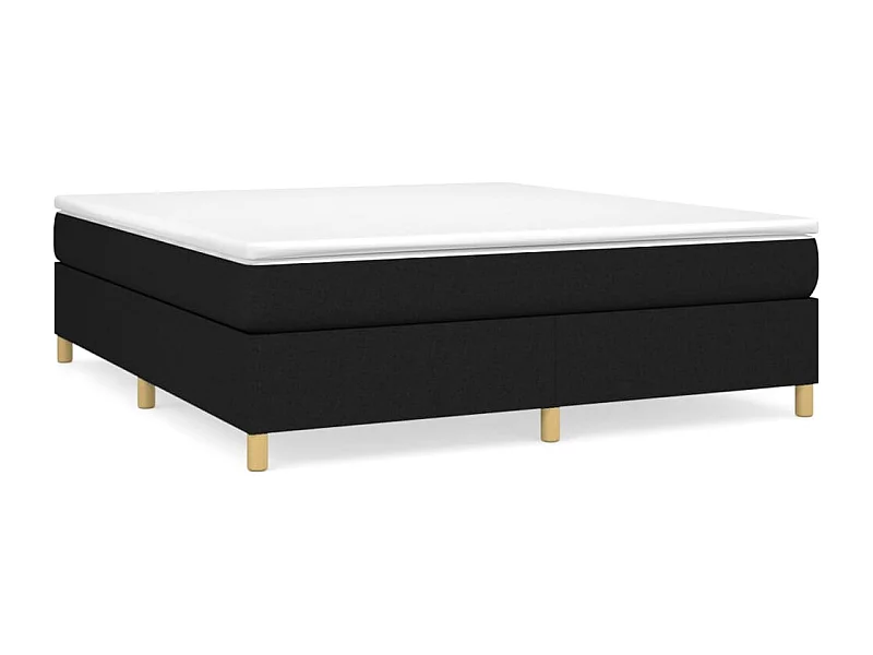 Lit à sommier tapissier avec matelas Noir 180x200 Tissu