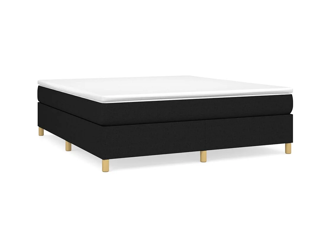 Lit à sommier tapissier avec matelas Noir 180x200 Tissu