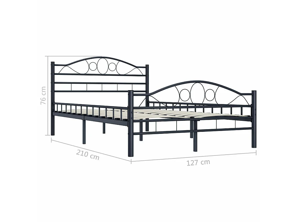 Lit Noir Acier 120x200 2