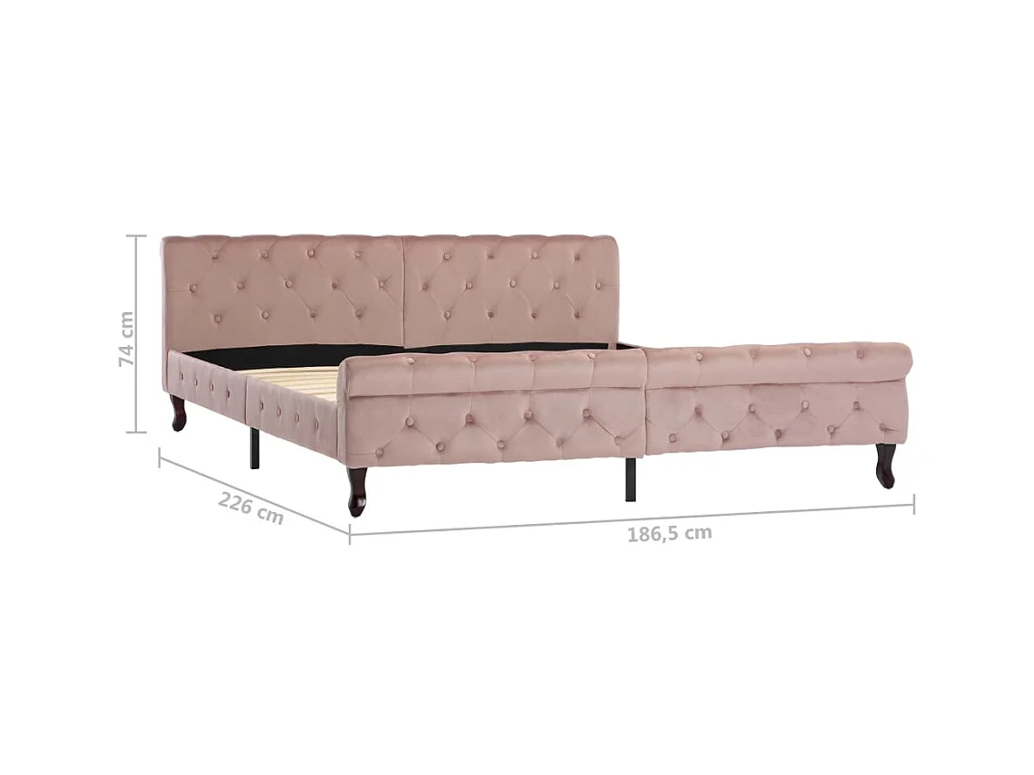 Bedframe fluweel roze 180x200 cm