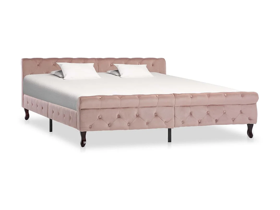 Bedframe fluweel roze 180x200 cm
