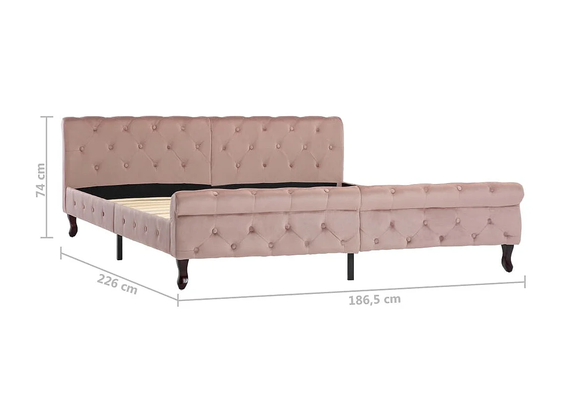 Bedframe fluweel roze 180x200 cm