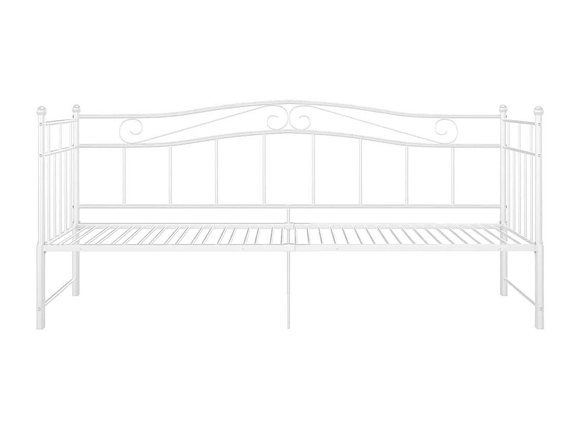 Cadre de canapé-lit extensible Blanc Métal 90x200