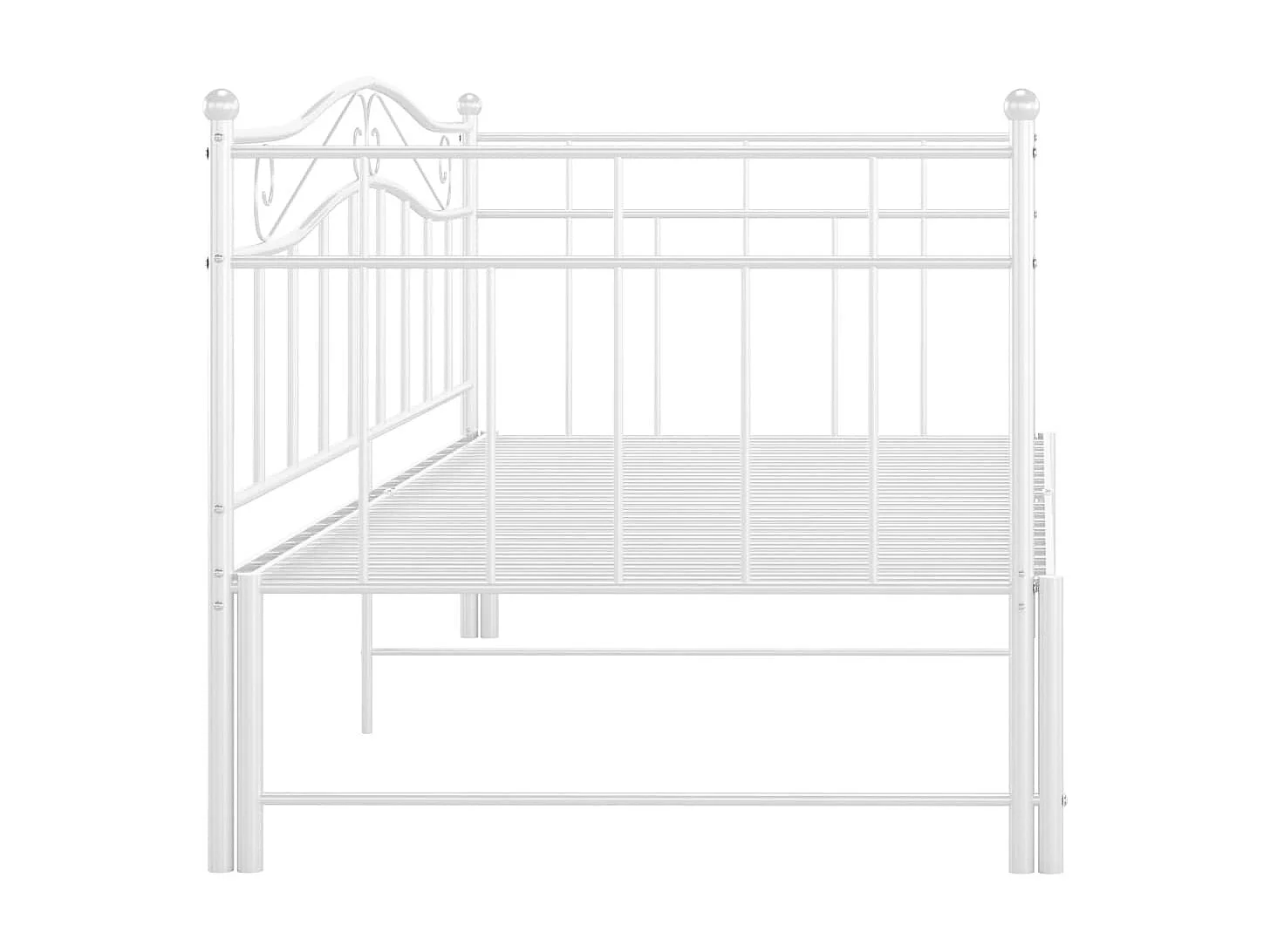 Cadre de canapé-lit extensible Blanc Métal 90x200