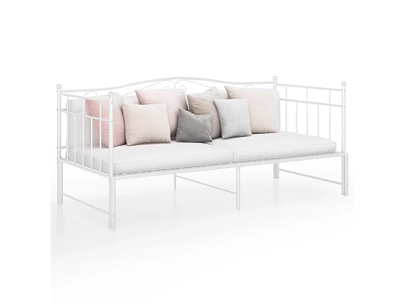 Cadre de canapé-lit extensible Blanc Métal 90x200