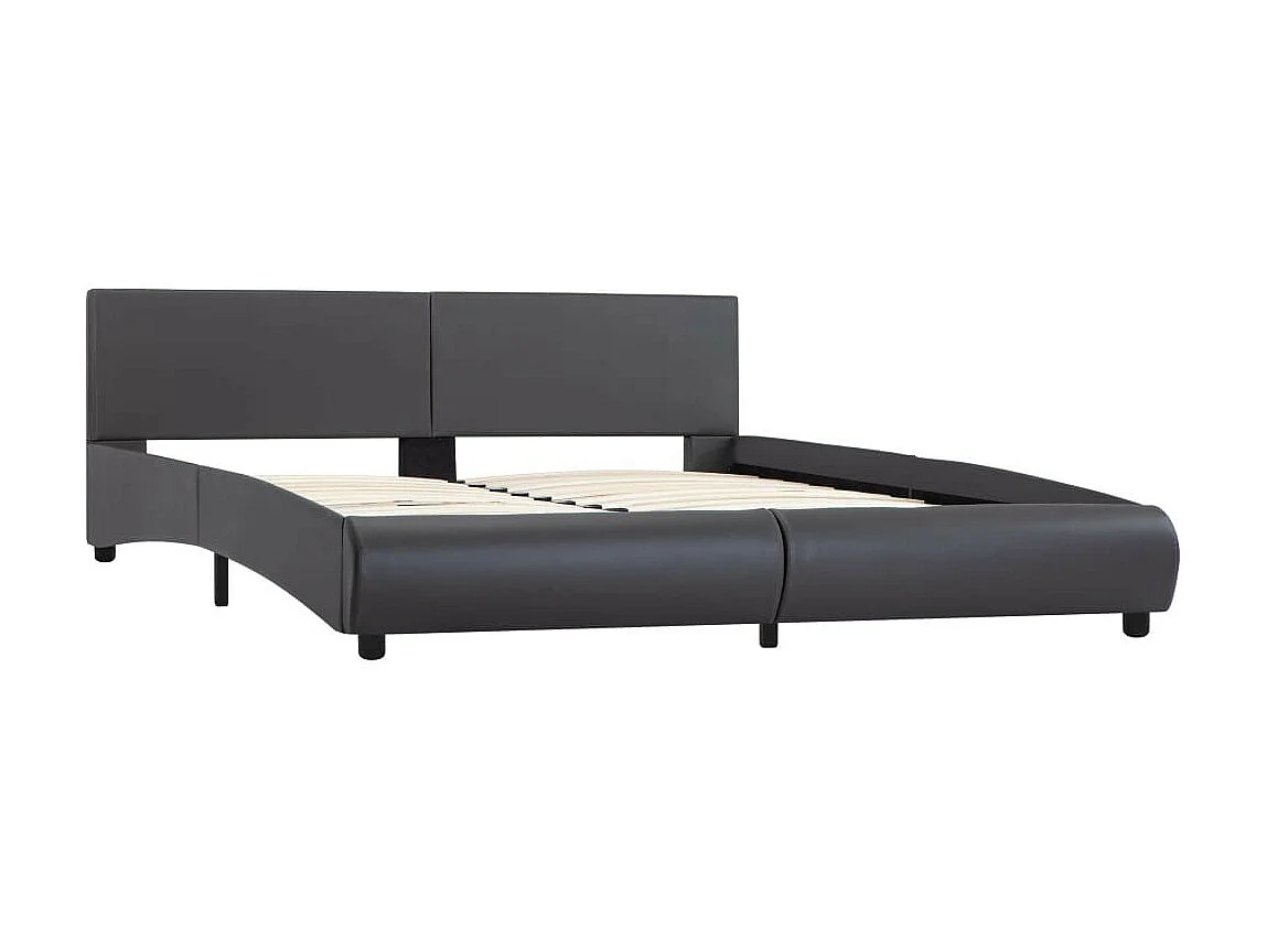 Bedframe met LED kunstleer grijs 180x200 cm