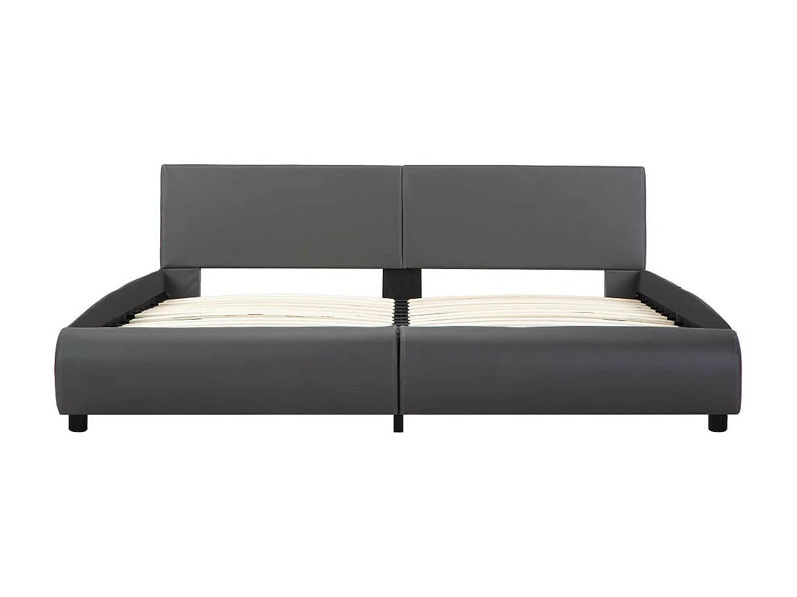 Bedframe met LED kunstleer grijs 180x200 cm