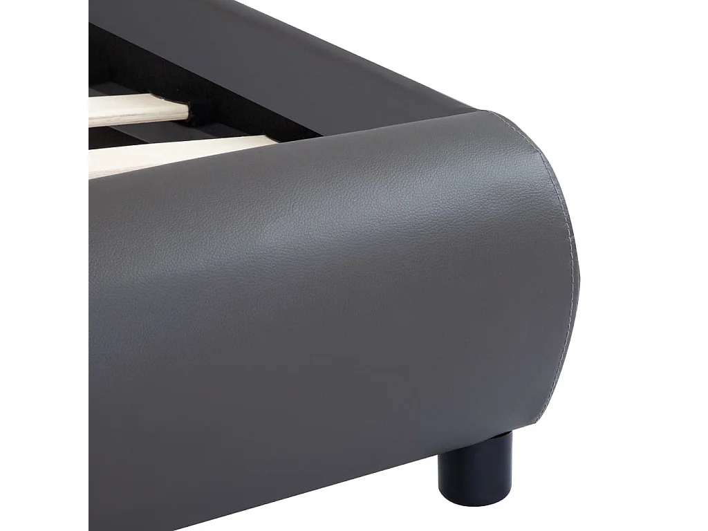 Lit avec LED Gris Similicuir 180x200 2