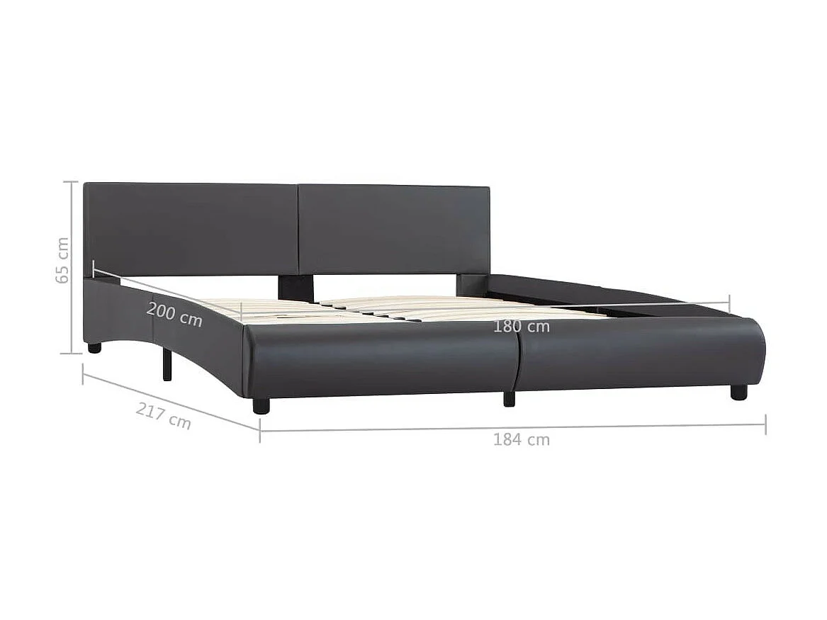 Lit avec LED Gris Similicuir 180x200 2