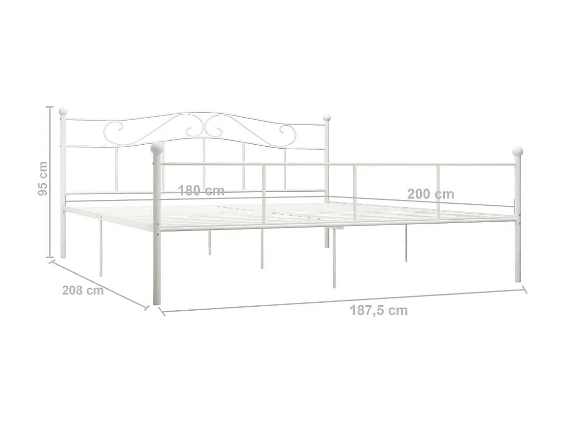 Bedframe metaal wit 180x200 cm