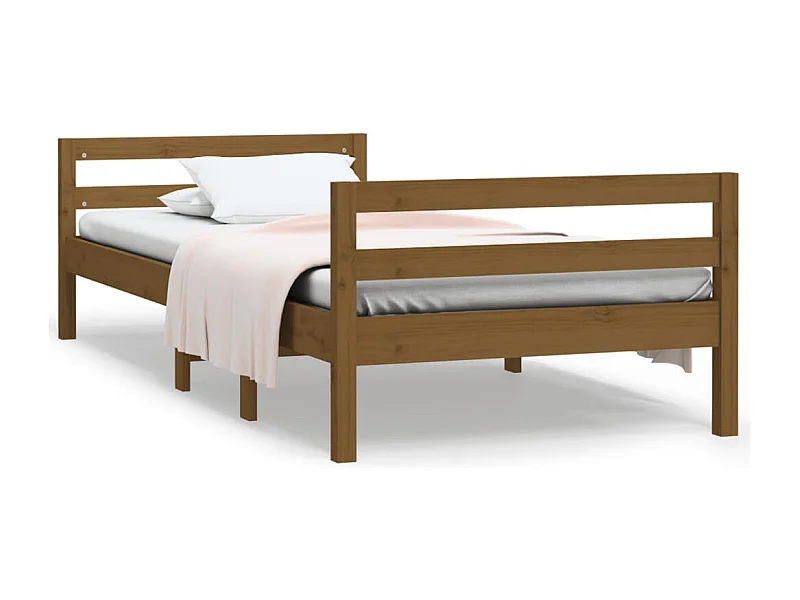 Lit Marron miel 75x190 Bois de pin massif