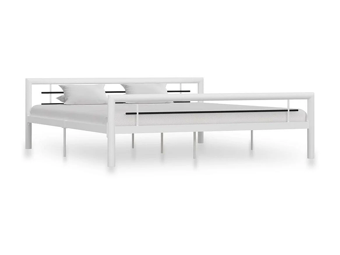 Lit Blanc et noir Métal 180x200