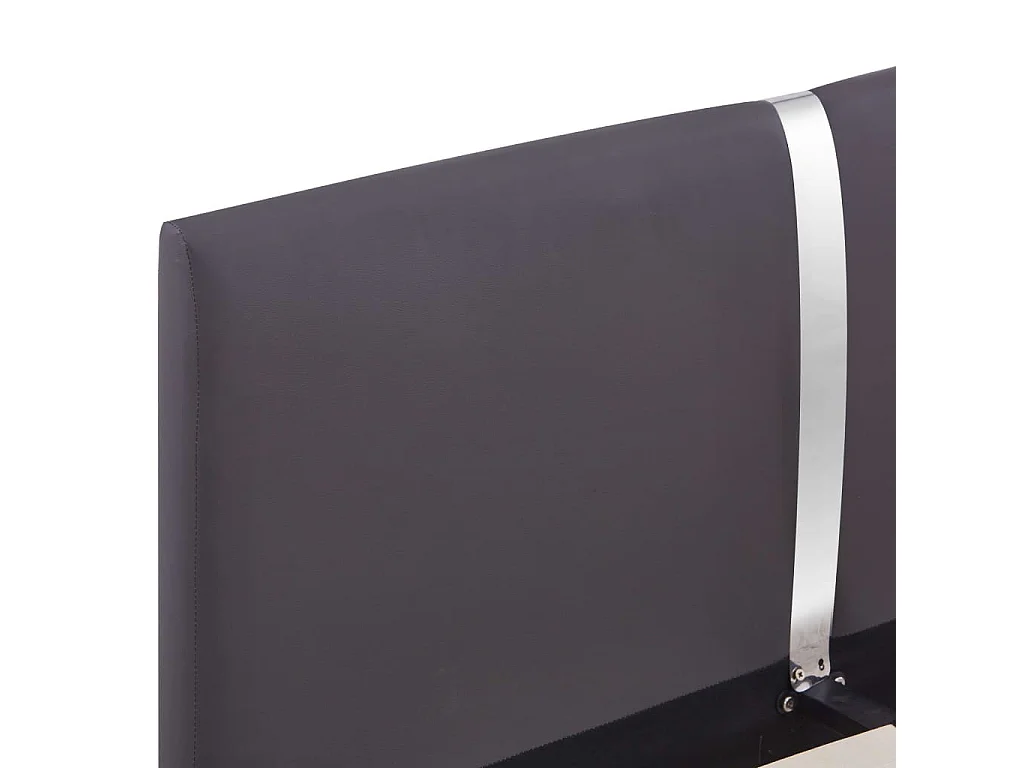 Lit Gris Similicuir 140x200 5