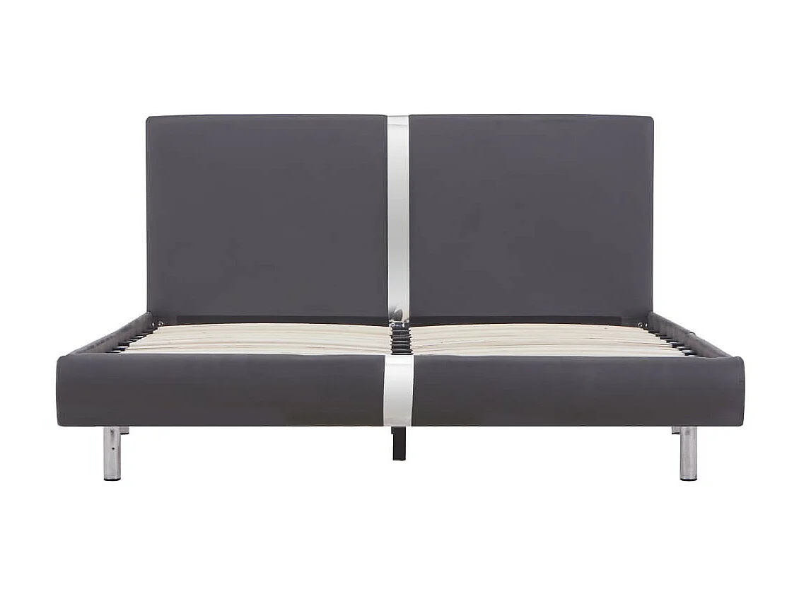 Lit Gris Similicuir 140x200 5