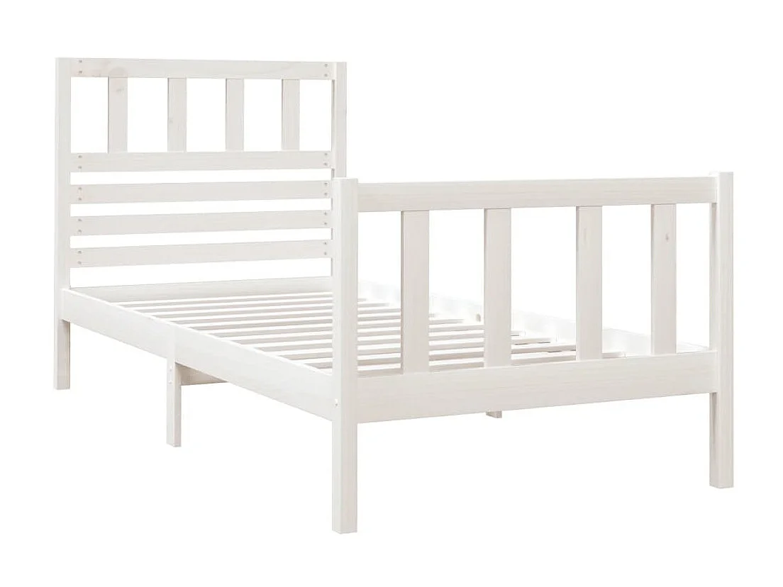 Lit Blanc Bois massif 75x190 Petit simple 2