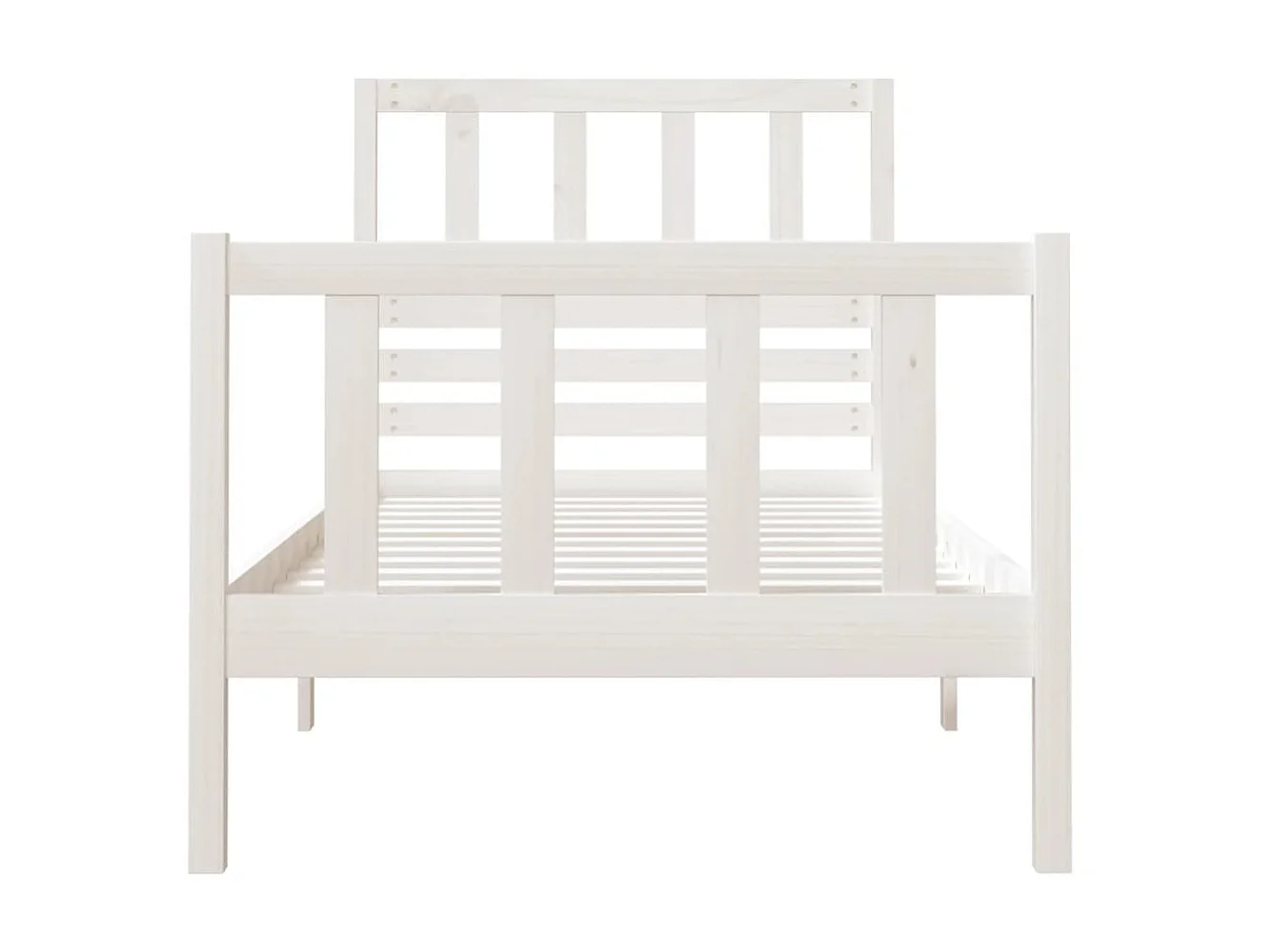 Lit Blanc Bois massif 75x190 Petit simple 2