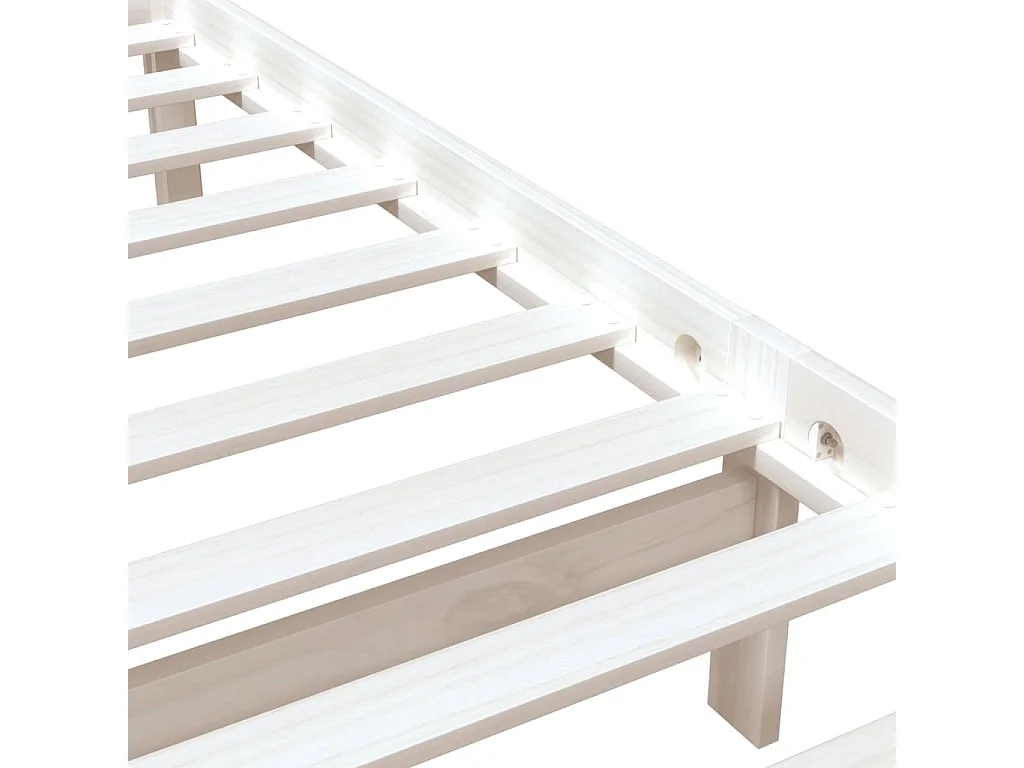 Lit Blanc Bois massif 75x190 Petit simple 2