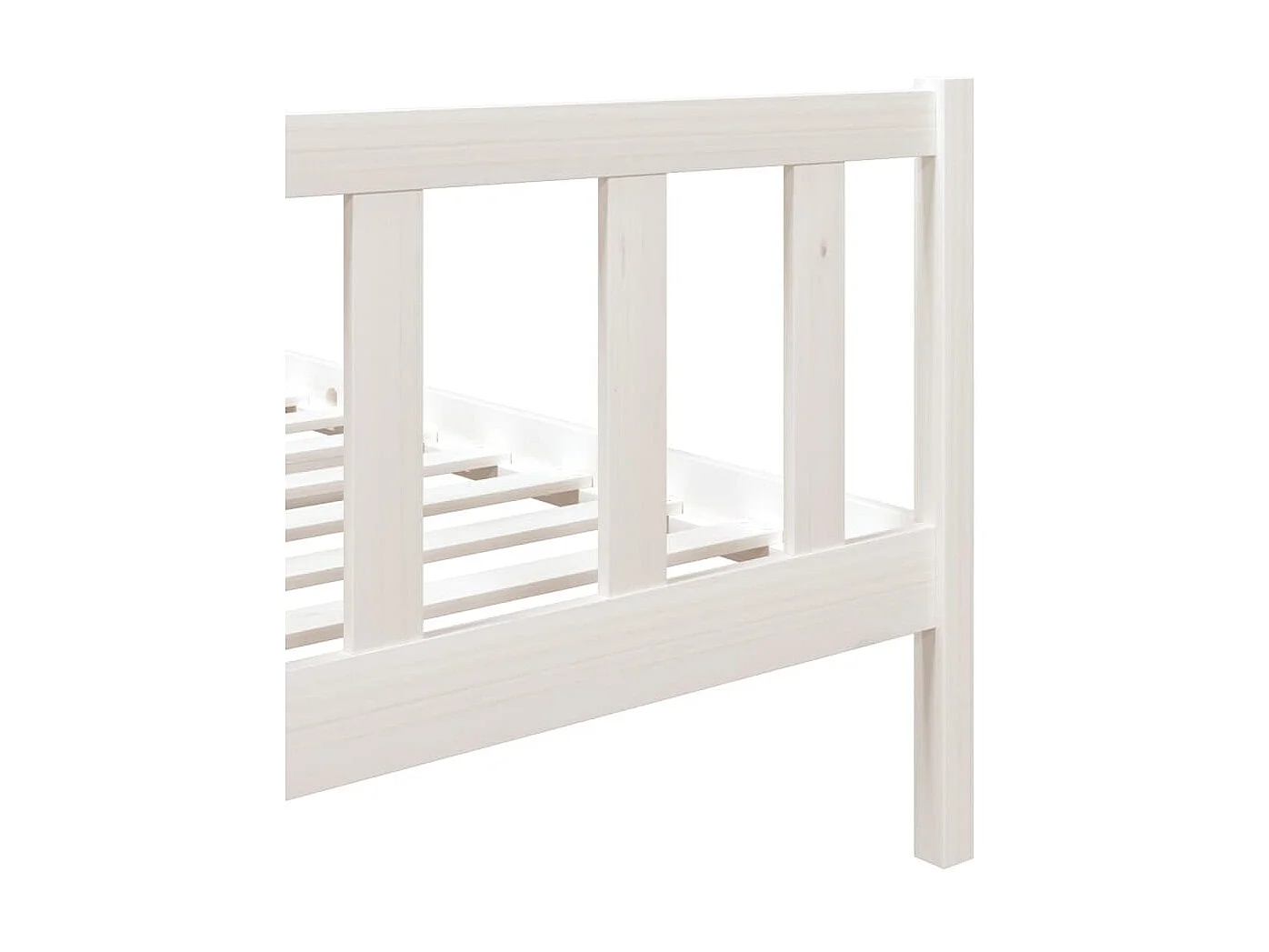 Lit Blanc Bois massif 75x190 Petit simple 2