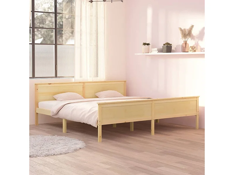 Lit Bois de pin massif 200x200 4