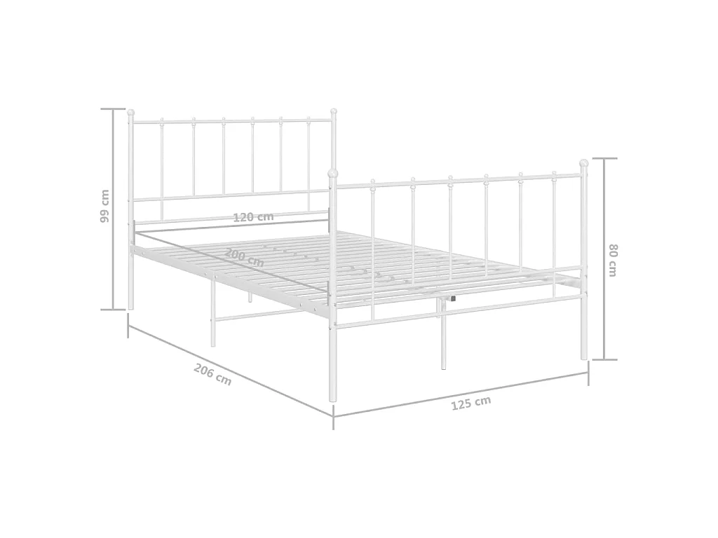 Lit Blanc Métal 120x200 5