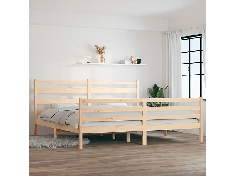 Lit Bois de pin massif 200x200 8