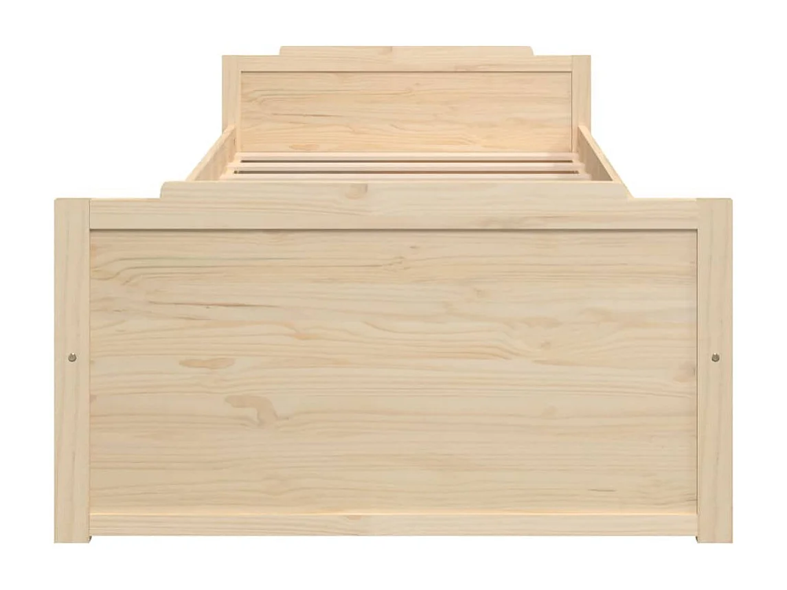 Lit avec tiroirs Bois de pin massif 90x200