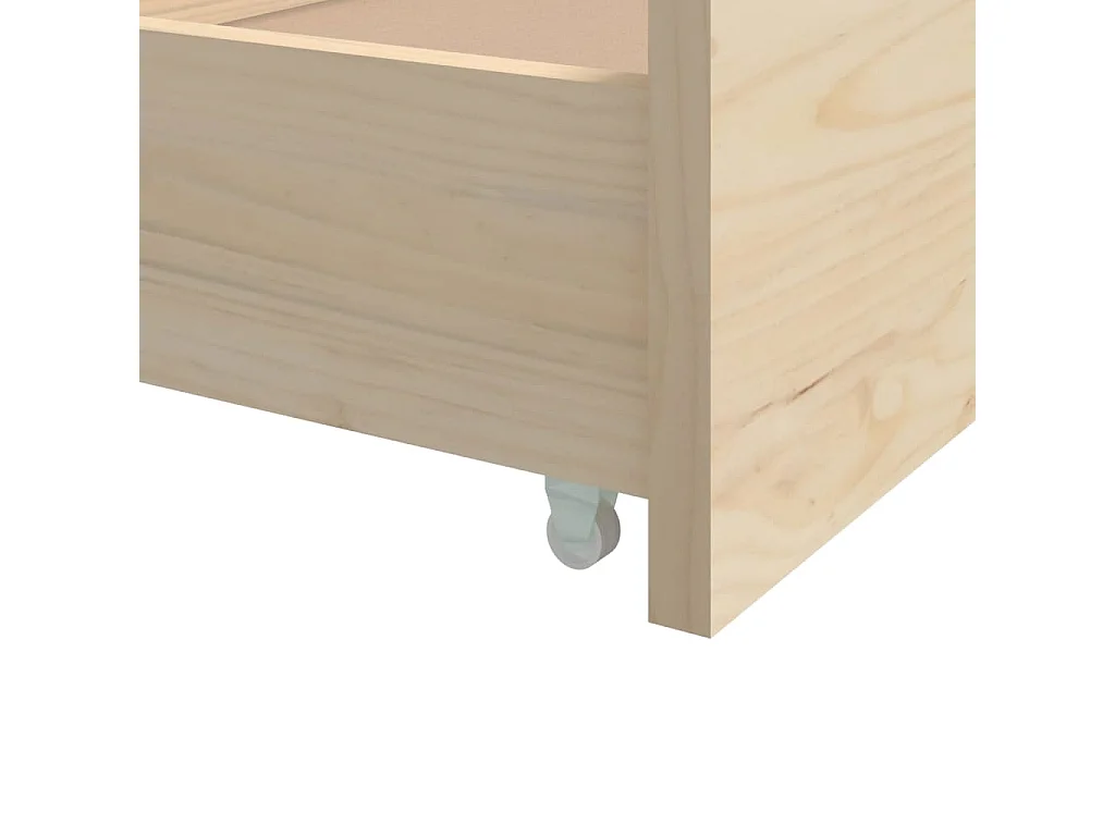 Lit avec tiroirs Bois de pin massif 90x200