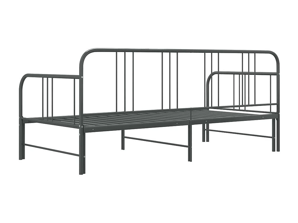 Cadre de canapé-lit extensible Gris Métal 90x200 5