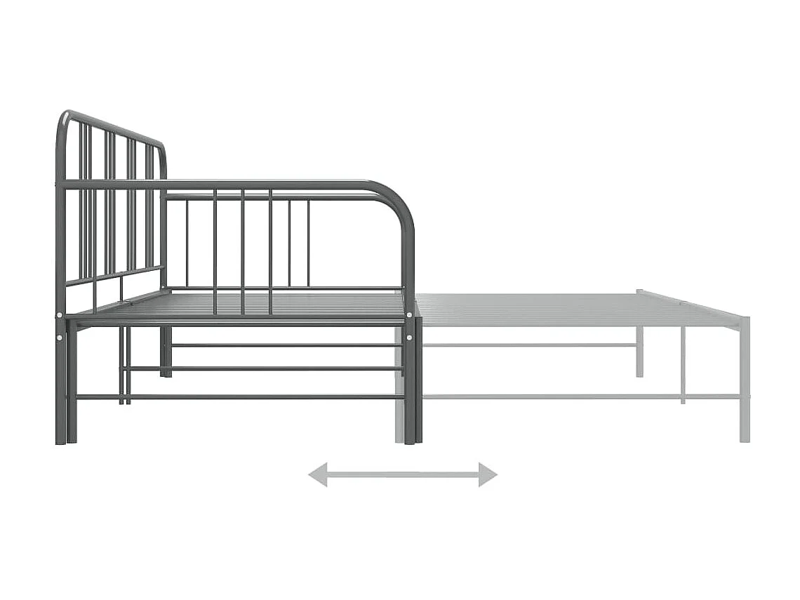 Cadre de canapé-lit extensible Gris Métal 90x200 5