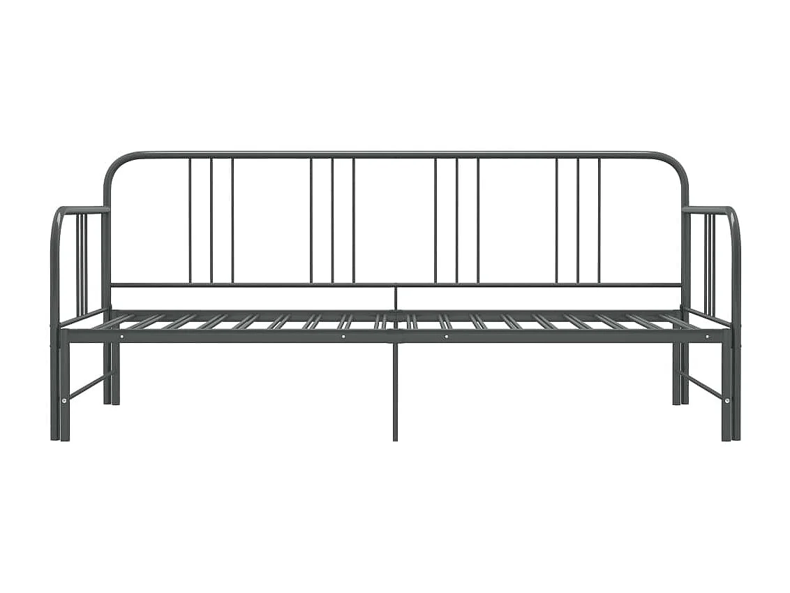 Cadre de canapé-lit extensible Gris Métal 90x200 5