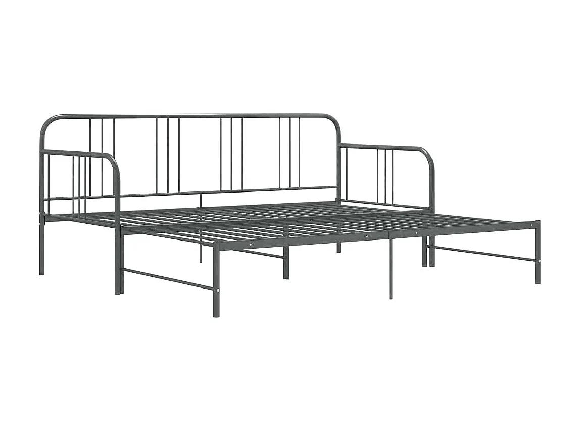 Cadre de canapé-lit extensible Gris Métal 90x200 5