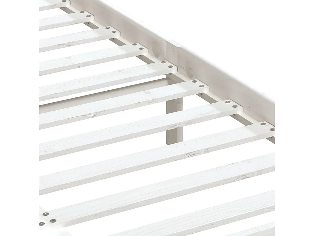 Cadre de lit Blanc Bois massif 150x200 Très grand 2