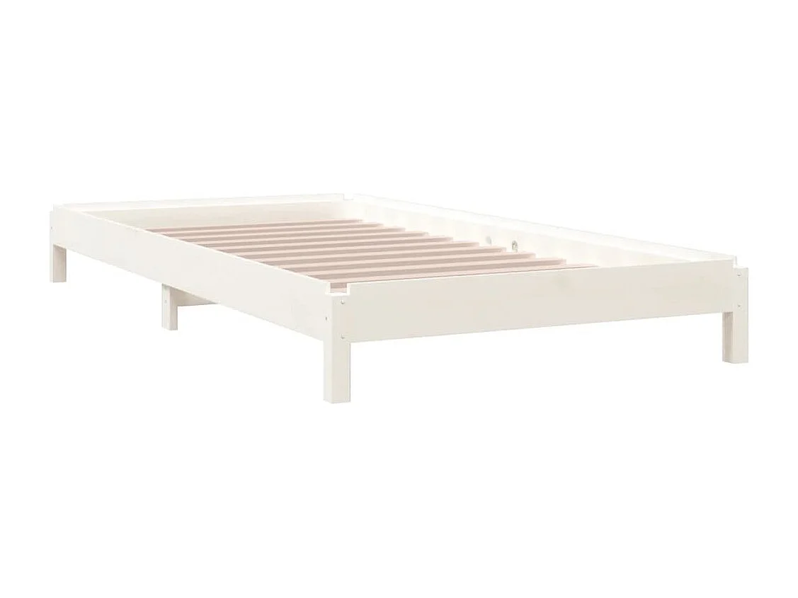 Lit empilable Blanc 90x190 Bois de pin massif
