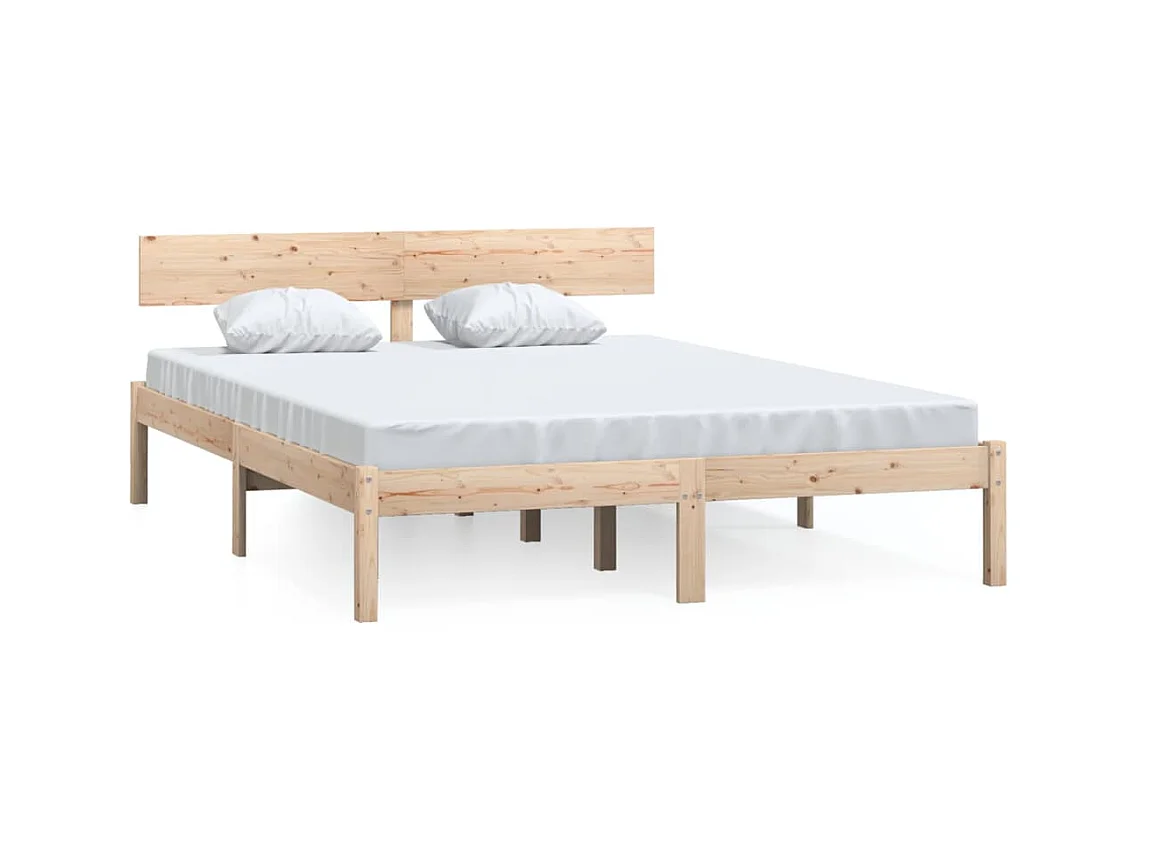 Lit Bois de pin massif 160x200 5