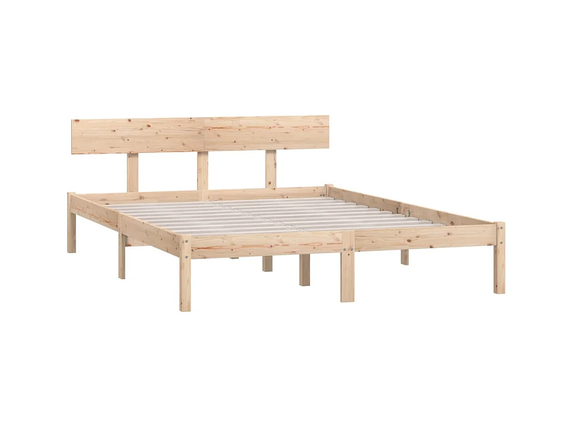 Lit Bois de pin massif 160x200 5