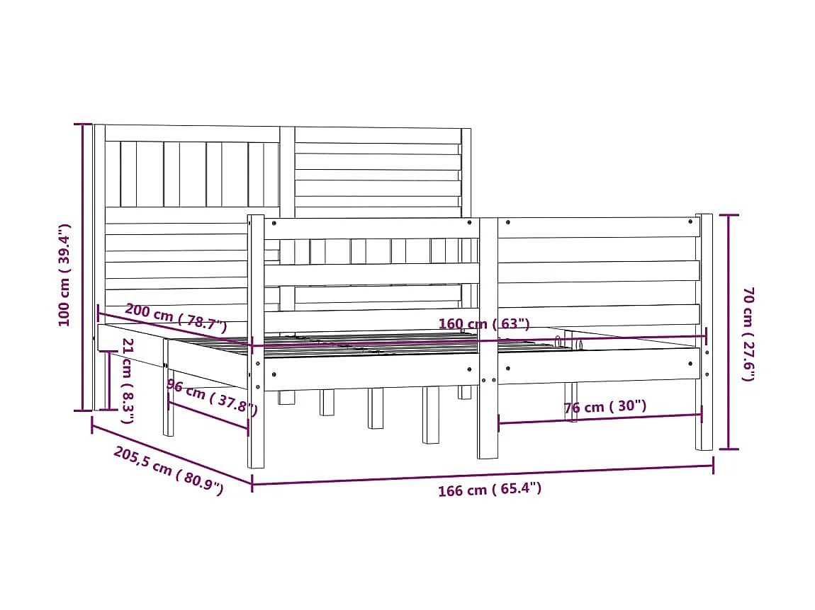 Lit Bois massif 160x200 3