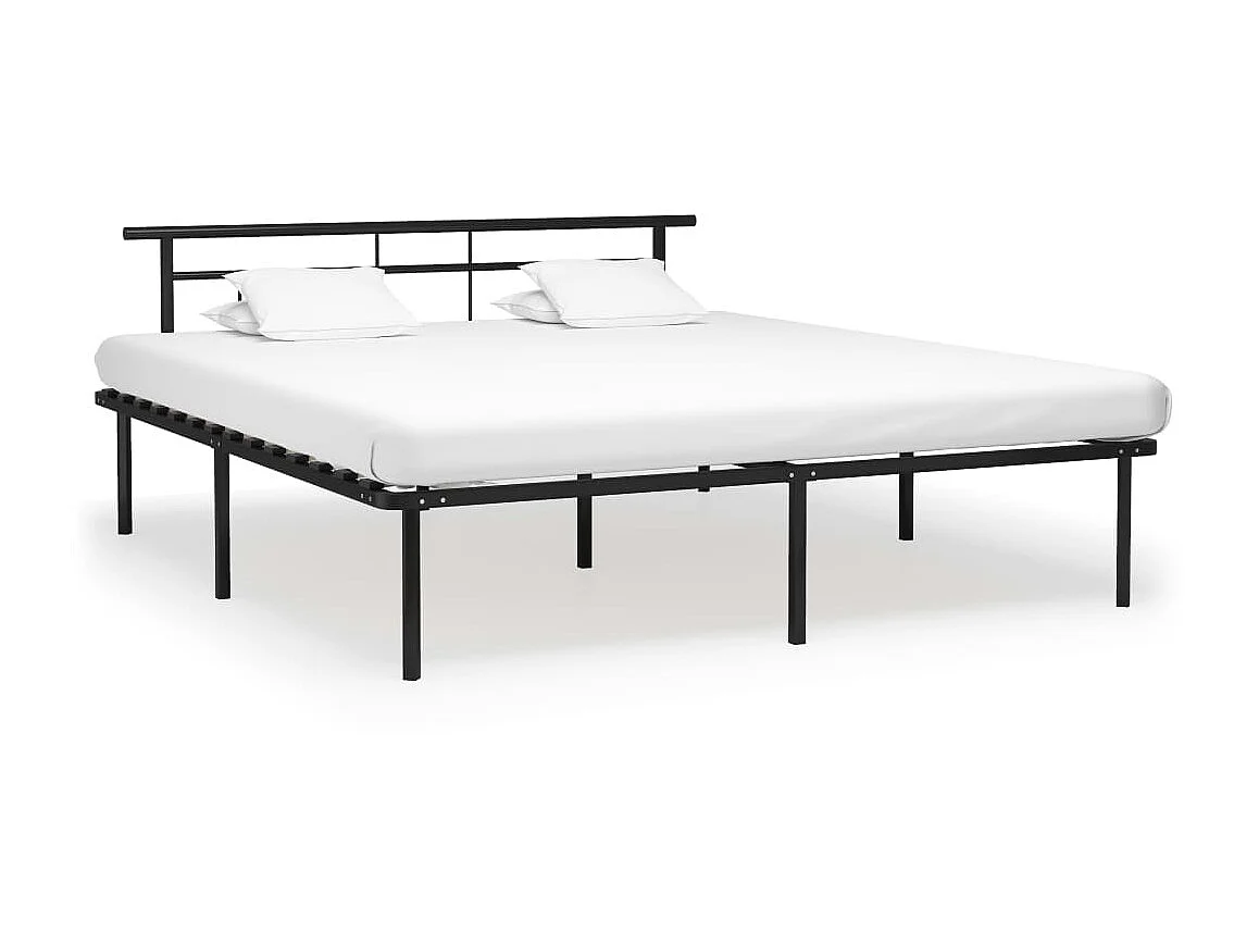 Lit Noir Métal 200x200