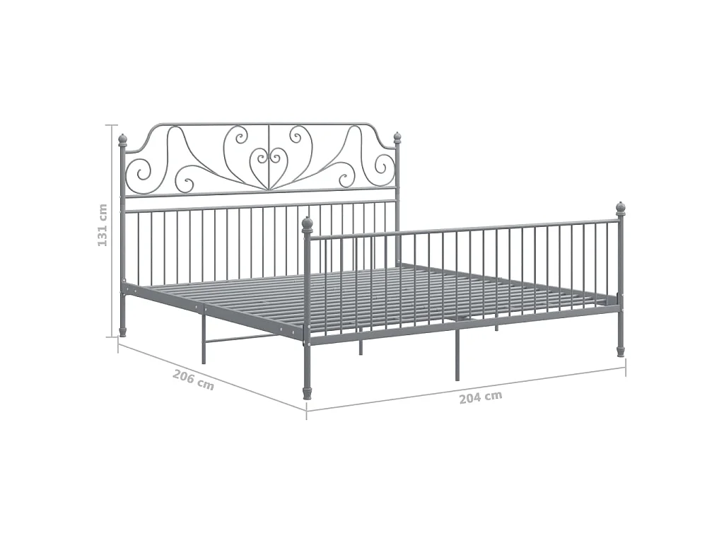 Lit Gris Métal et contreplaqué 200x200 2